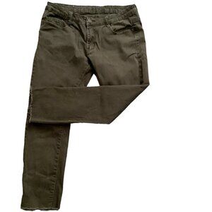 Machine Nouvelle Mode Cropped Skinny Chino Pants 32 x 24 Olive/Army Green 144C